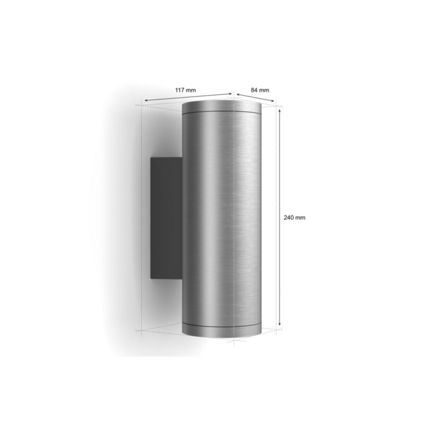 Philips - Dimmbare LED-RGBW-Außenwandleuchte Hue APPEAR 2xLED/8W/230V IP44
