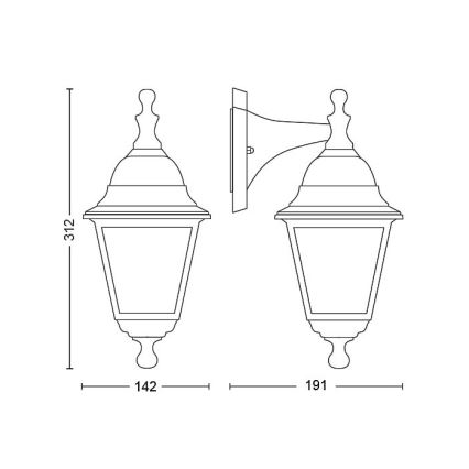 Philips - Außenwandleuchte 1xE27/60W/230V IP44