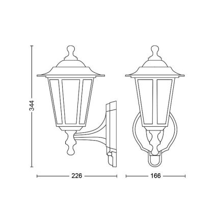 Philips - Außenwandleuchte mit Sensor 1xE27/60W/230V IP44