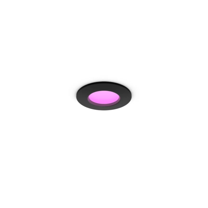 Philips - 2er-Set RGBW-LED-Downlights Hue SLIM, dimmbar, LED/8,3W/230V 2000-6500K, schwarz, IP44