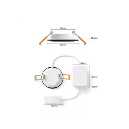 Philips - 2er-Set RGBW-LED-Downlights Hue SLIM, dimmbar, LED/8,3W/230V 2000-6500K, schwarz, IP44