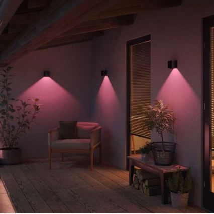 Philips - 2er-Set dimmbare LED RGBW Außenwandleuchte Hue RESONATE LED/8W/230V 2000-6500K IP44