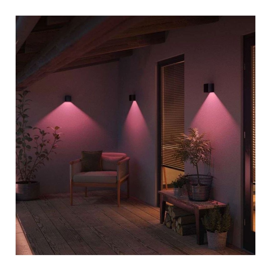 Philips - 2er-Set dimmbare LED RGBW Außenwandleuchte Hue RESONATE LED/8W/230V 2000-6500K IP44