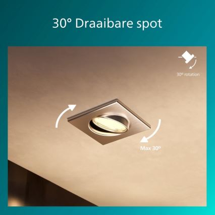 Philips - 3er-Set Deckeneinbauleuchte PERIDOT, 1x GU10/7W/230V, silber