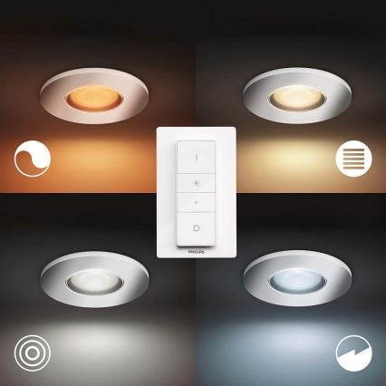 Philips - SET 3x dimmbare LED-Badezimmerleuchte Hue ADORE 1xGU10/5W/230V IP44 + Fernbedienung