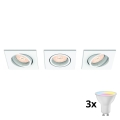 Philips - 3er-Set dimmbare LED-RGBW-Einbauleuchten 1xGU10/4,8W/230V weiß + Fernbedienung