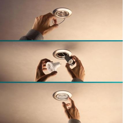 Philips - 3er-Set Einbauleuchte PERIDOT 1xGU10/7W/230V weiß