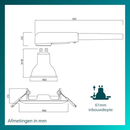 Philips - 3er-Set Einbauleuchte PERIDOT 1xGU10/7W/230V weiß