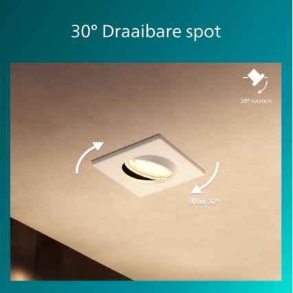 Philips - 3er-Set Einbauleuchte PERIDOT 1xGU10/7W/230V weiß