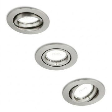 Philips - 3er-Set Einbauleuchten PERIDOT 1xGU10/7W/230V silber