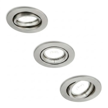 Philips - 3er-Set Einbauleuchten PERIDOT 1xGU10/7W/230V silber