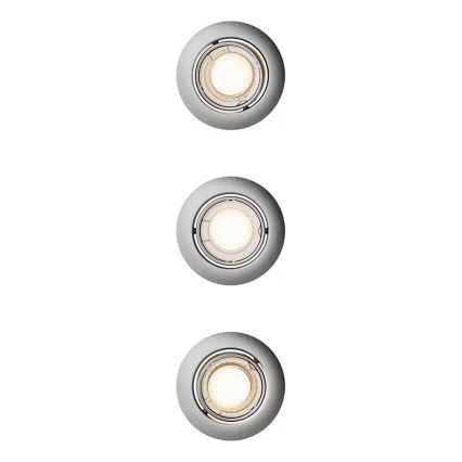 Philips - 3er-Set Einbauleuchten PERIDOT 1xGU10/7W/230V silber