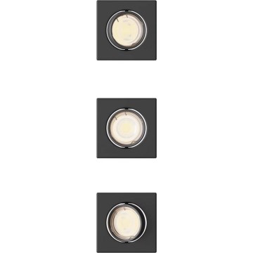 Philips - 3er-Set Einbaustrahler PERIDOT, 1x GU10/7W/230V, schwarz