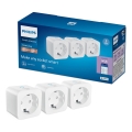 Philips - 3er-Set intelligente Schuko-Steckdosen 2300 W, WLAN
