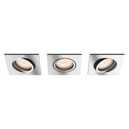 Philips - Set 3x LED RGBW dimmbare Einbauleuchten DONEGAL 1xGU10/4,8W/230V + Fernbedienung