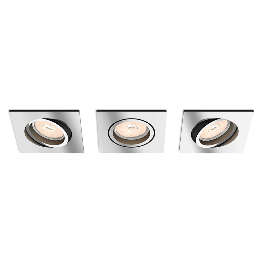Philips - Set 3x LED RGBW dimmbare Einbauleuchten DONEGAL 1xGU10/4,8W/230V + Fernbedienung