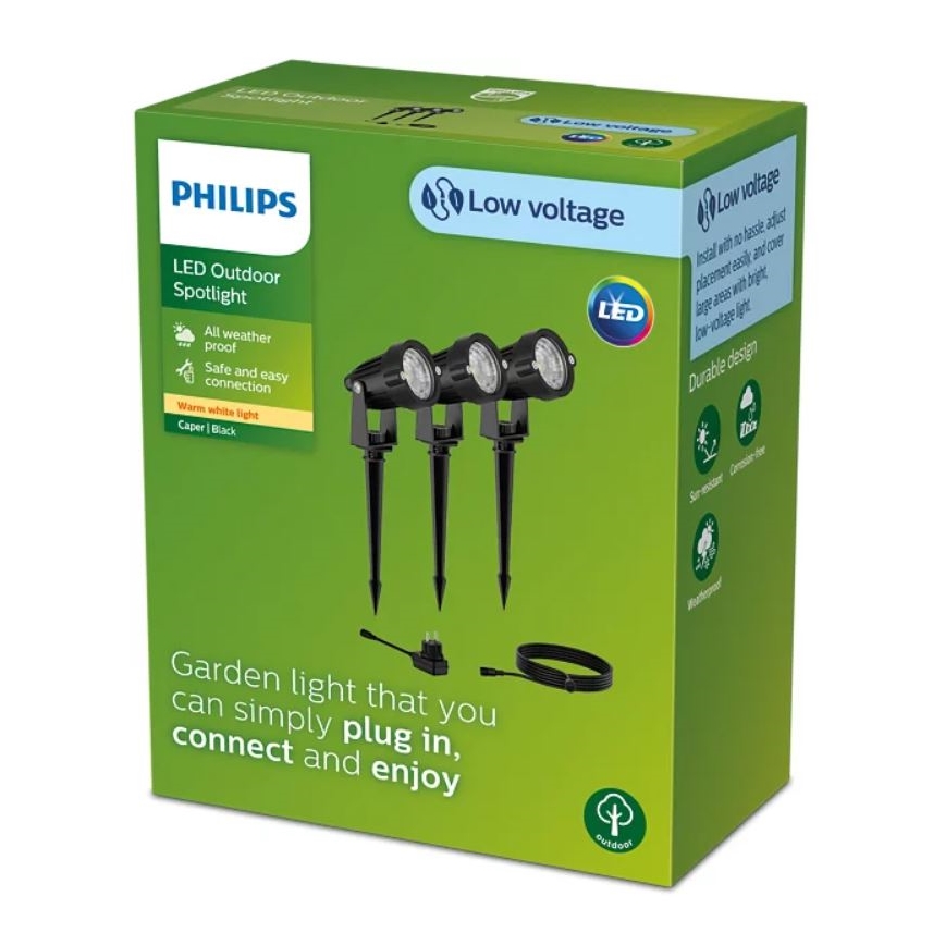 Philips - SET 3x LED Außenstrahler CASPER LED/1,5W/24/230V IP44