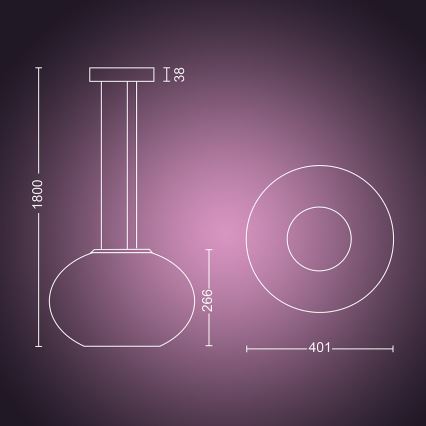 Philips - Dimmbare LED-RGBW-Hängeleuchte an Schnur Hue FLOURISH LED/39W/230V