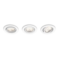 Philips 50113/31/P0 - SET 3x LED dimmbare Einbaubeleuchtung CASEMENT 3xLED/4,5W/230V