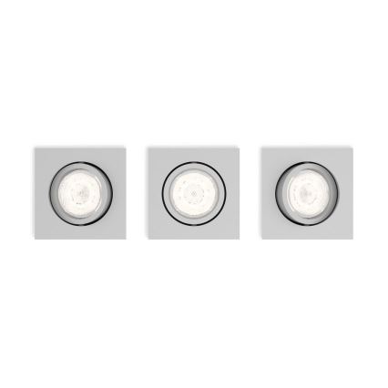 Philips 50123/87/P0 - PACK 3x LED Dimmbares Einbaulicht CASEMENT LED/4,5W/230V