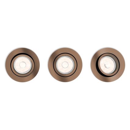 Philips 50393/05/PN - SET 3x Untersichtsleuchte DONEGAL 3xGU10/5,5W/230V