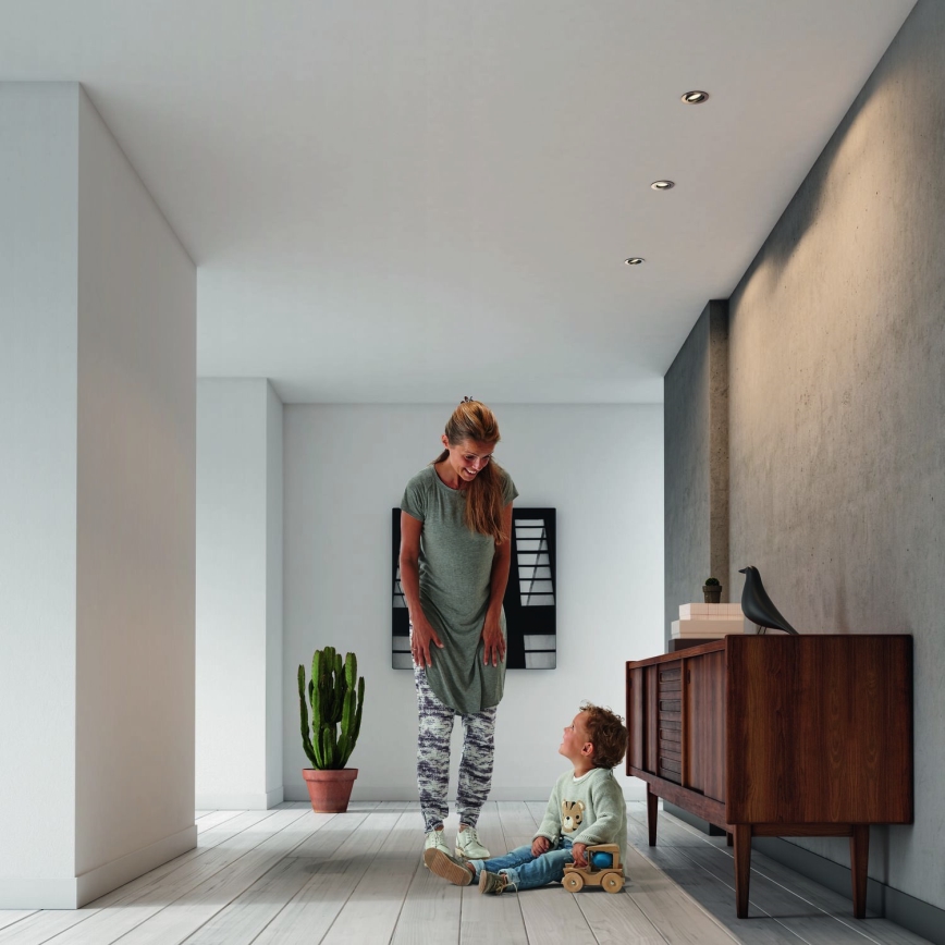 Philips - 3er-Set dimmbare LED-RGBW-Einbauleuchten 1x GU10/4,8W/230V, mattchrom + Fernbedienung