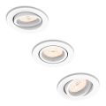 Philips 50393/31/PN - SET 3x Einbaustrahler DONEGAL 1xGU10/5,5W/230V
