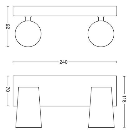 Philips - LED Spotlight 2xGU10/5,5W/230V