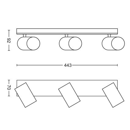 Philips 50593/30/PN - Spotlight MYLIVING KOSIPO 3xGU10/10W/230V