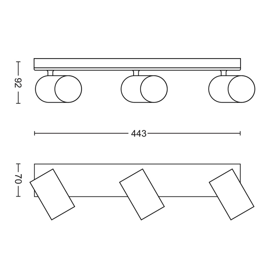 Philips 50593/30/PN - Spotlight MYLIVING KOSIPO 3xGU10/10W/230V