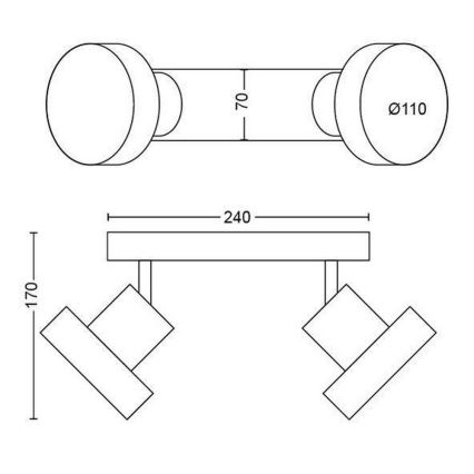 Philips 50602/31/P0 - LED Spotleuchte BUKKO 2xLED/4,5W/230V