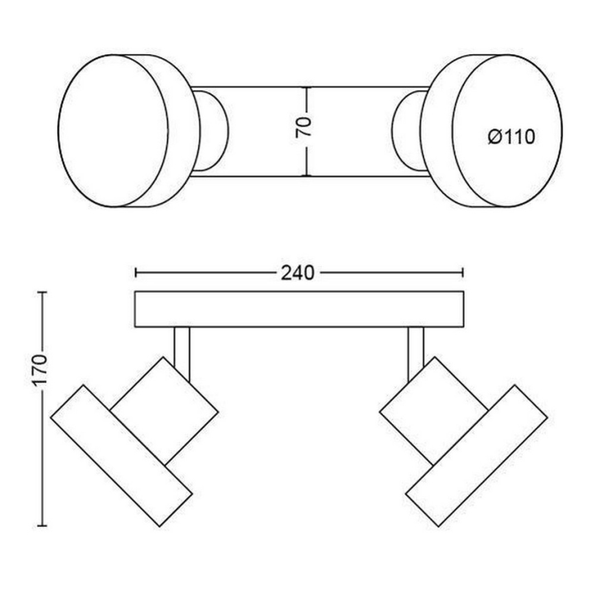 Philips 50602/31/P0 - LED Spotleuchte BUKKO 2xLED/4,5W/230V