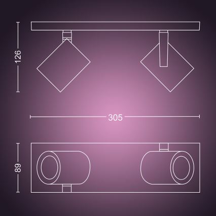 Philips 50622/31/P7 - LED Spotleuchte HUE ARGENA 2xGU10/5,7W/230V