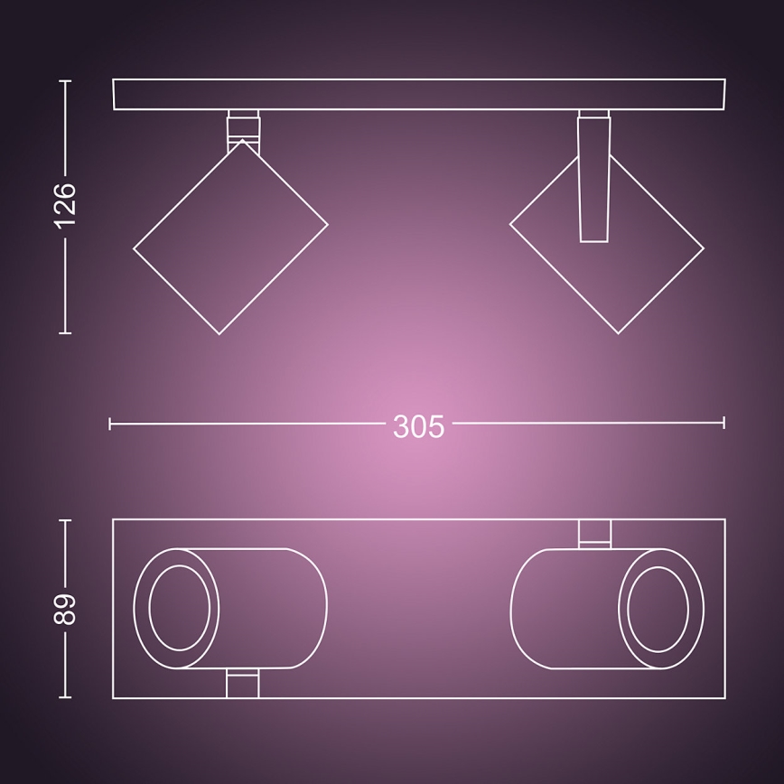 Philips 50622/31/P7 - LED Spotleuchte HUE ARGENA 2xGU10/5,7W/230V