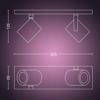 Philips - Dimmbarer LED-RGBW-Strahler Hue ARGENA 2xGU10/5,7W/230V