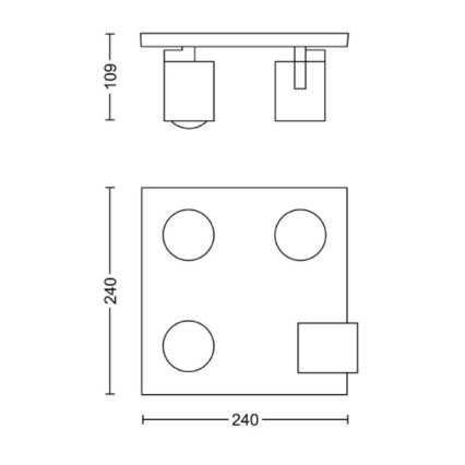 Philips - Deckenstrahler RUNNER 4xGU10/20W/230V weiß