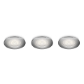 Philips 59100/11/16 - set 3x LED Einbauleuchte SCEPTRUM 3xLED/3W/230V