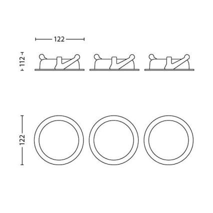 Philips - SET 3x Dimmbare LED-Einbauleuchte/4,5W/230V