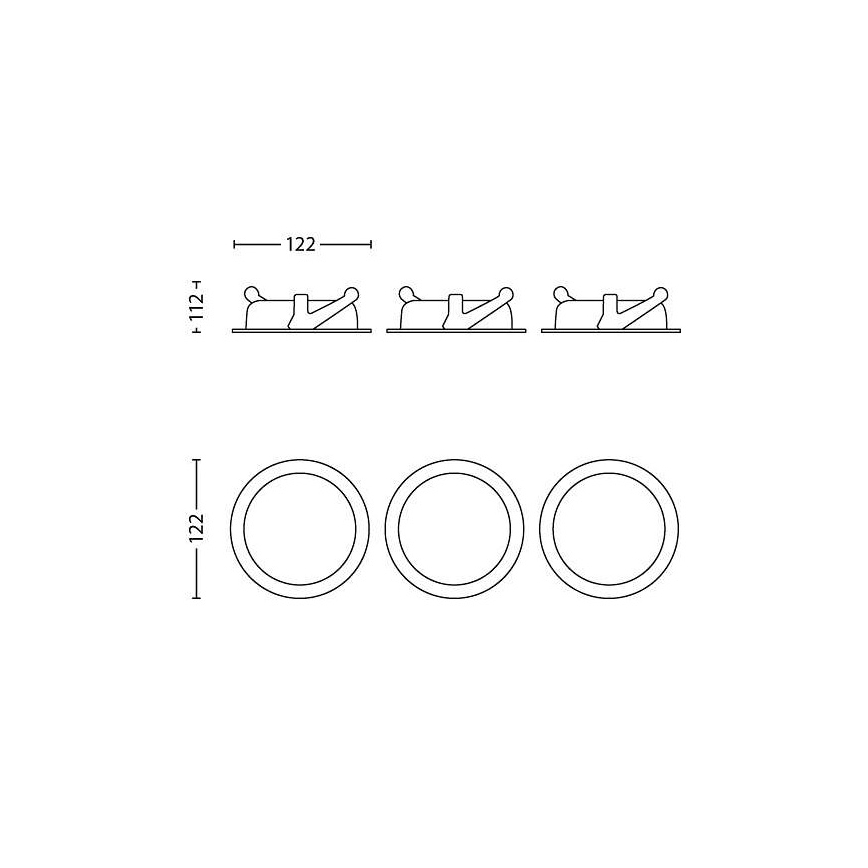 Philips 59183/48/16 - set 3x LED Einbauleuchte ASTEROPE 1xLED/4,5W/230V