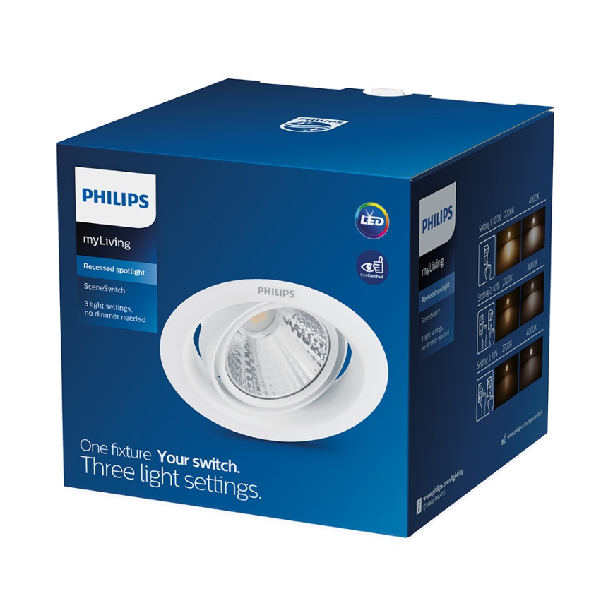 Philips - LED-dimmbare Einbauleuchte SCENE SWITCH LED/3W/230V 2700K