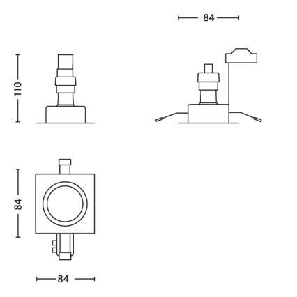 Philips - SET 3x Einbauleuchte für Badezimmer 3xGU10/35W/230V IP23