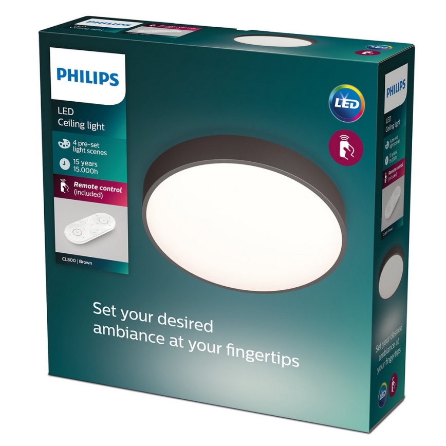 Philips 60262/43/P5 - LED dimmbare Deckenbeleuchtung BROWN 1xLED/28W/230V + DO