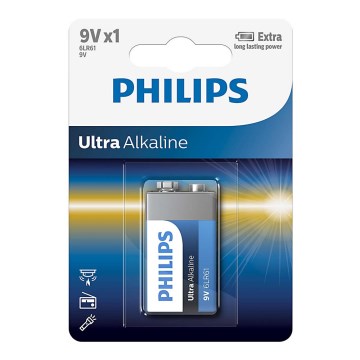 Philips 6LR61E1B/10 - Alkalibatterie 6LR61 ULTRA ALKALINE 9V 600mAh