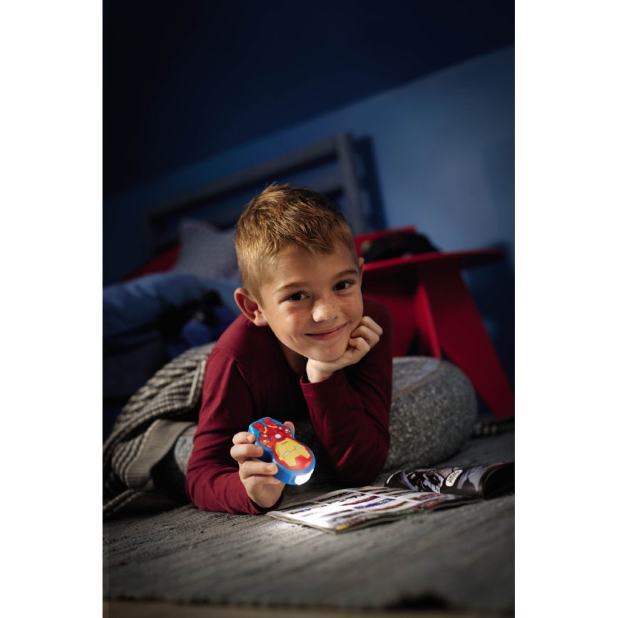 Philips 71767/35/16 - Kinder Taschenlampe DISNEY IRON MAN 1xLED/0,3W/2xAAA