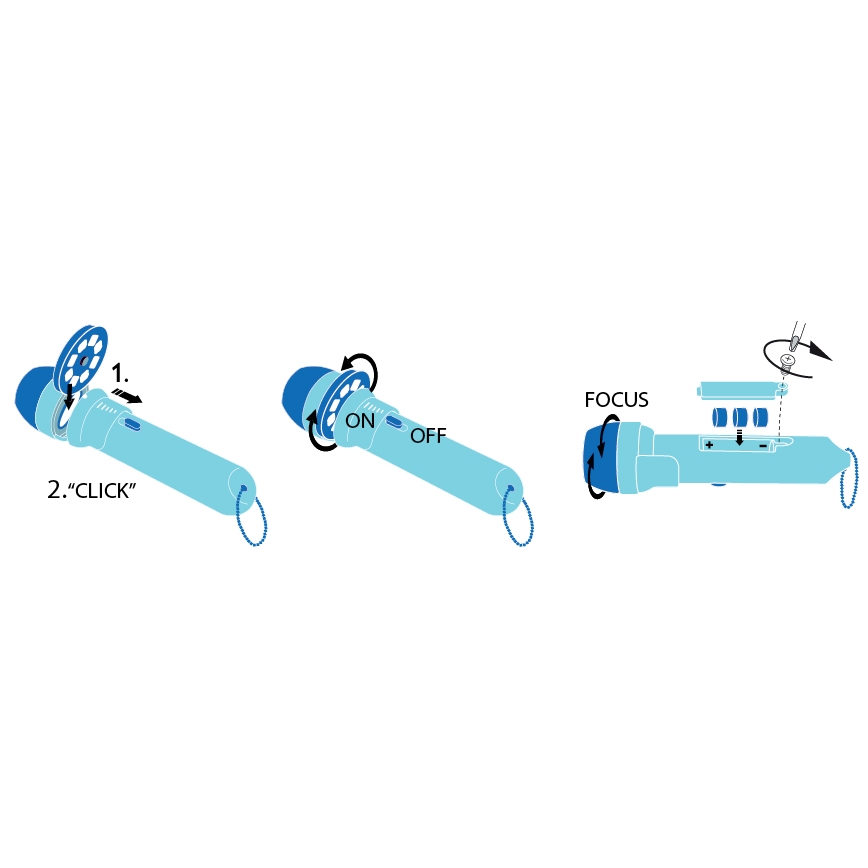 Kinderlampe 1xLED/3xLR44 der Projektor