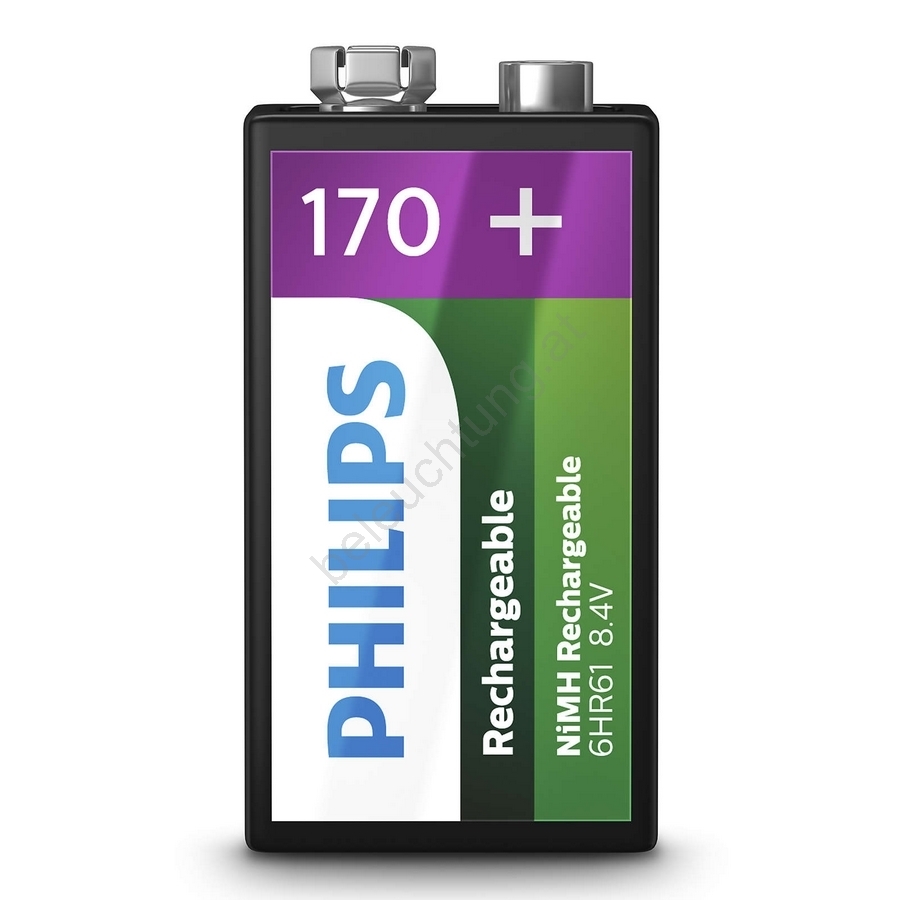 Philips 9VB1A17/10 - wiederaufladbare Batterie MULTILIFE NiMH/9V/170