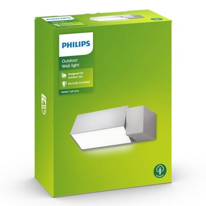 Philips - Außenwandbeleuchtung BORDER 1xE27/23W/230V IP44 grau