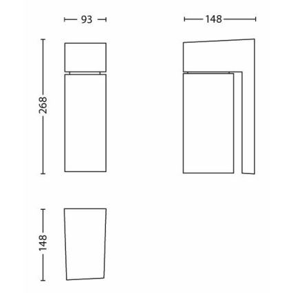 Philips - Außenwandbeleuchtung BORDER 1xE27/23W/230V IP44 grau