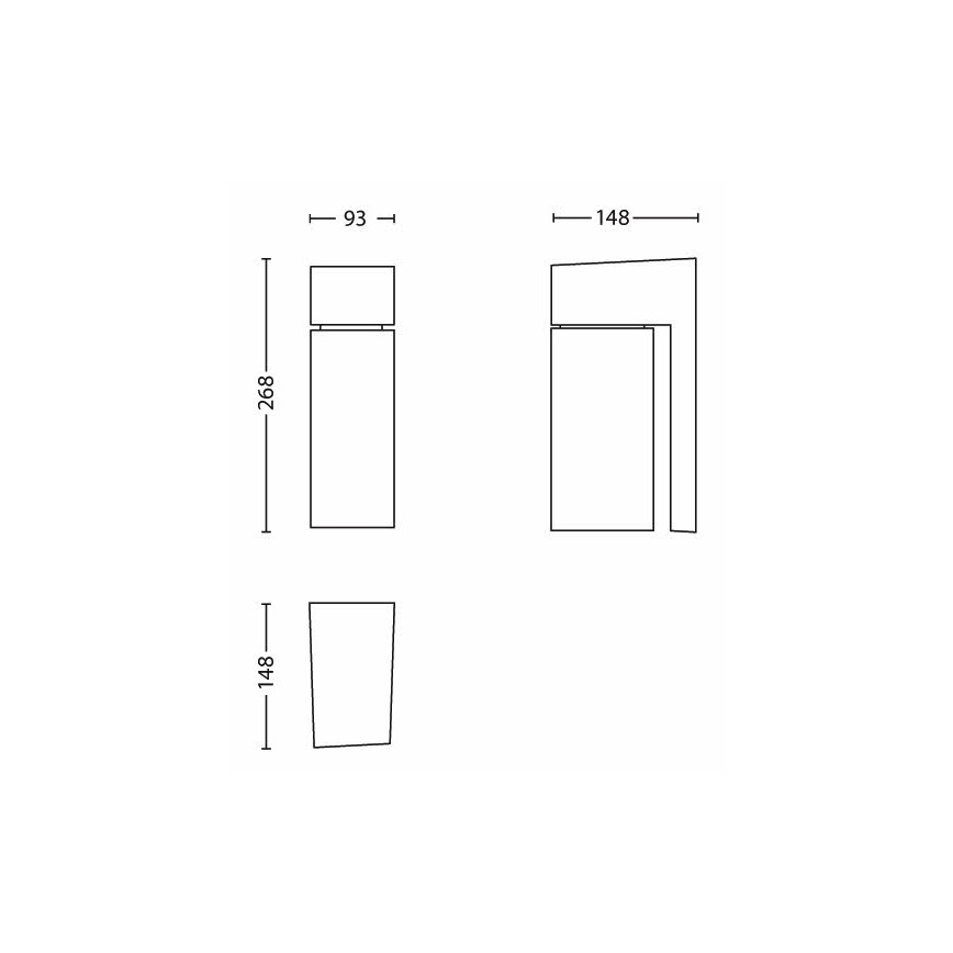 Philips - Außenwandbeleuchtung BORDER 1xE27/23W/230V IP44 grau
