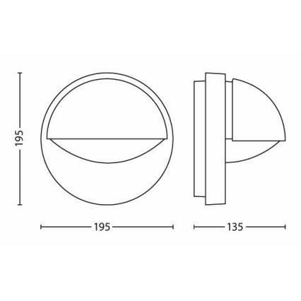 Philips - Außenwandbeleuchtung JUNE 1xE27/12W/230V IP44